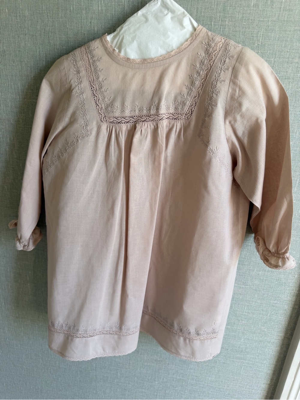 Belle Enfant Girls' Soft Pink Embroidered Long-Sleeve Top